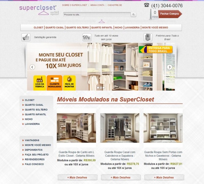 Super Closets - Loja virtual em Magento - Home