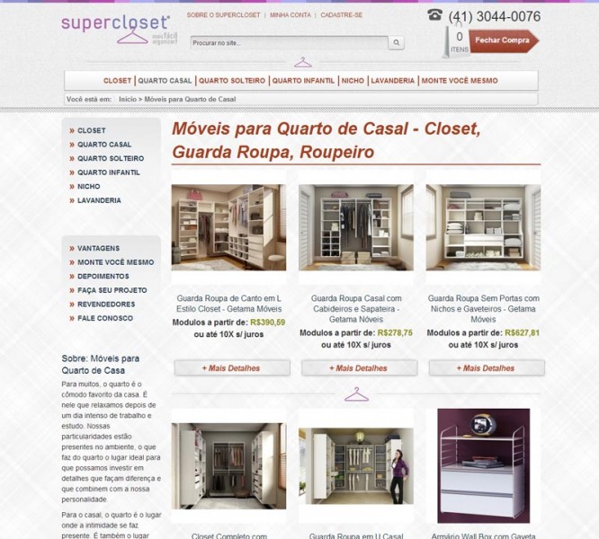 Super Closets - Loja virtual em Magento - Categoria